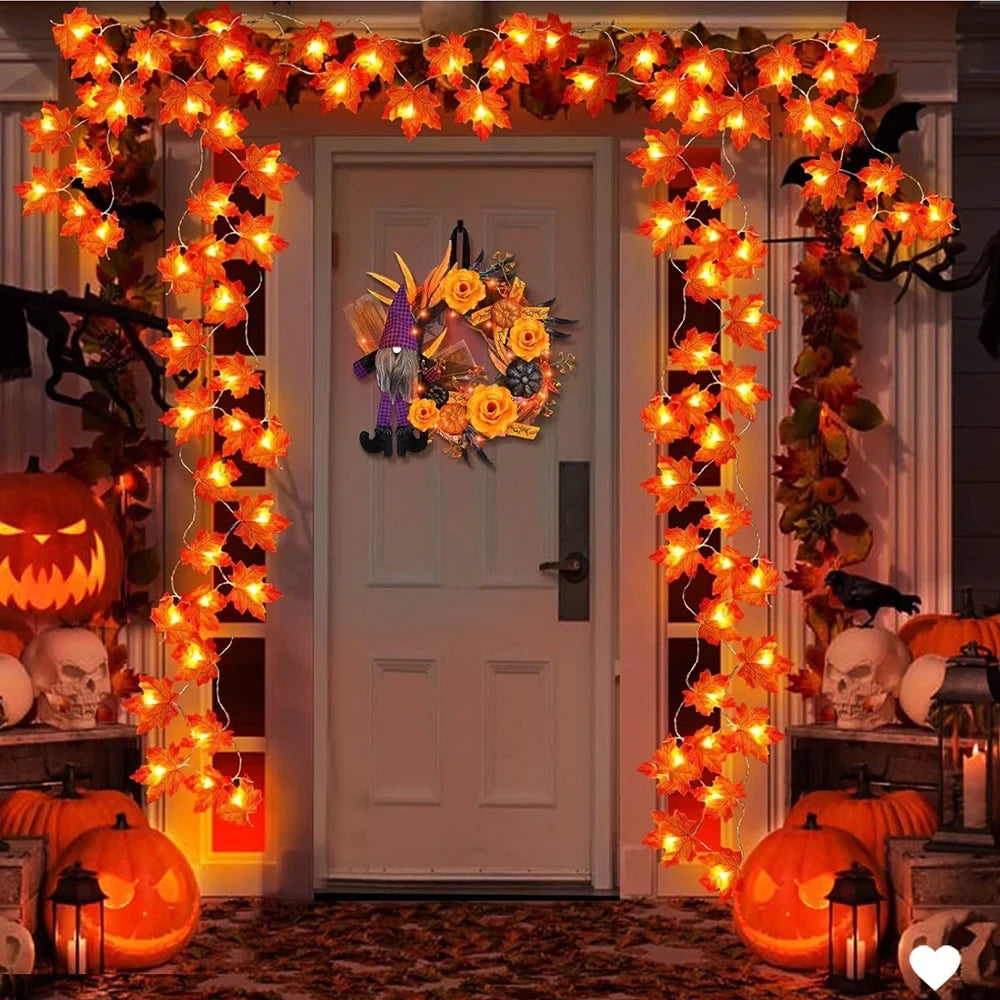 Artificial Maple Leaf Halloween LED String Light