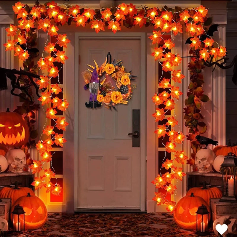 Artificial Maple Leaf Halloween LED String Light