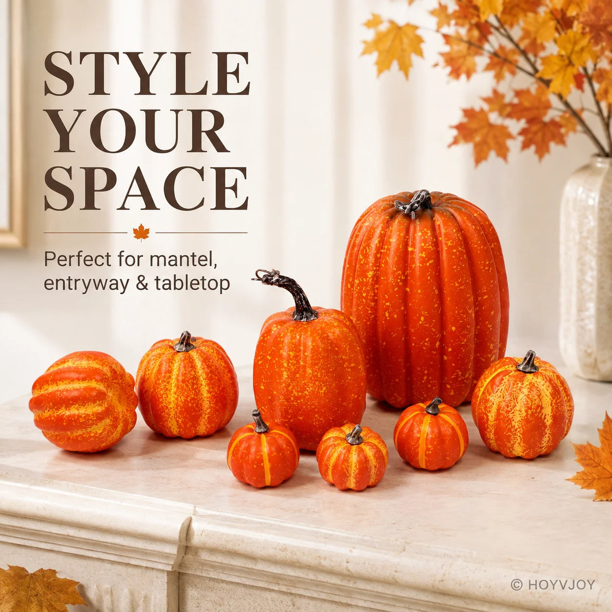 7-Piece Artificial Pumpkin Decor set