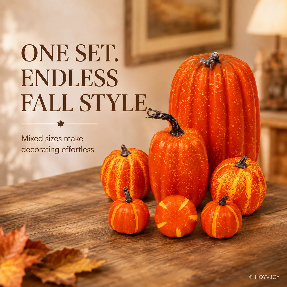 7-Piece Artificial Pumpkin Decor set