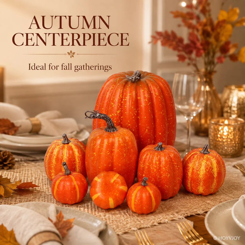 7-Piece Artificial Pumpkin Decor set